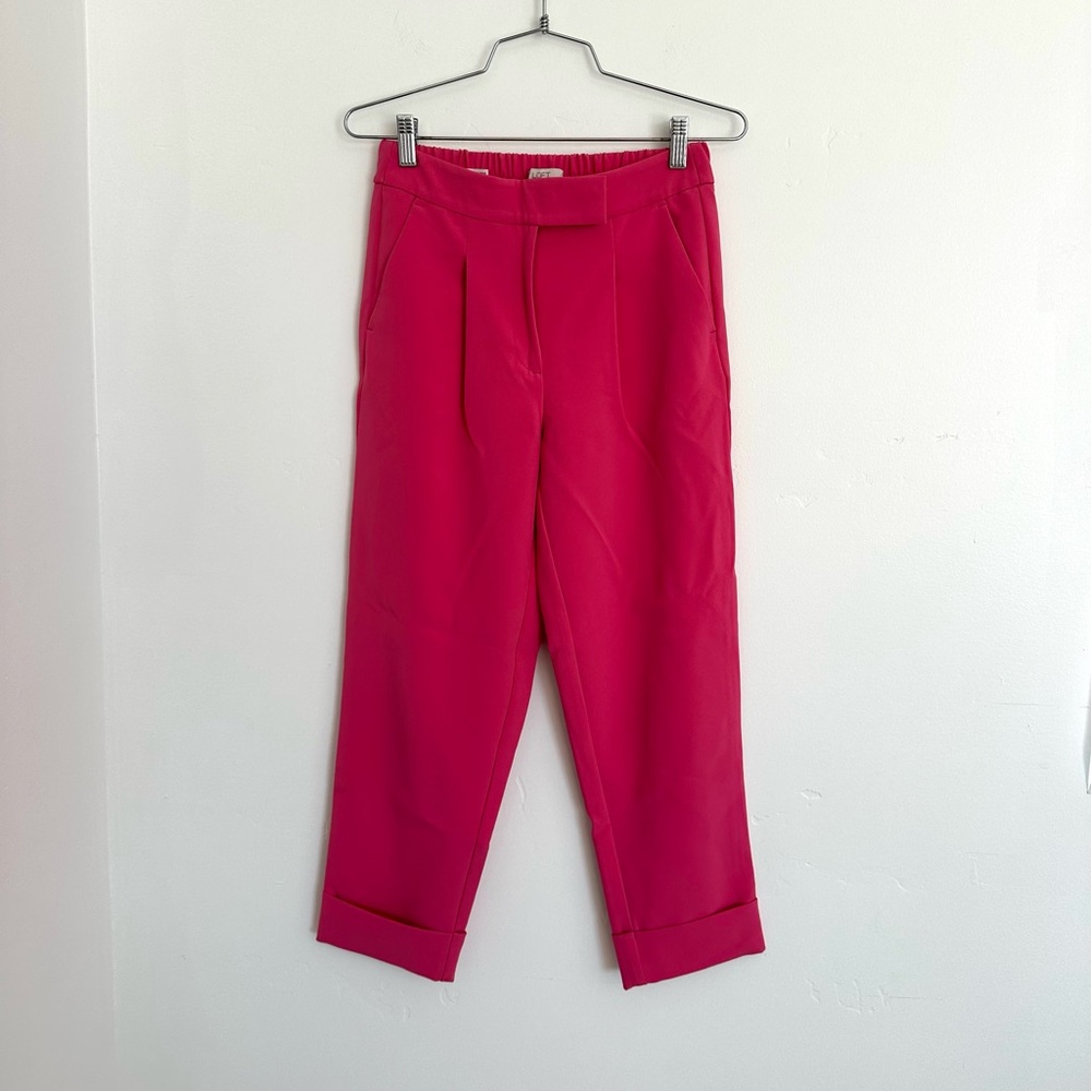 Anne Taylor loft Hot Pink women’s pants cropped high rise straight